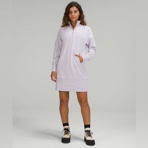 NEW!  Lululemon Softstreme Long Sleeve Half Zip Dress Faint Lavender Purple 6
